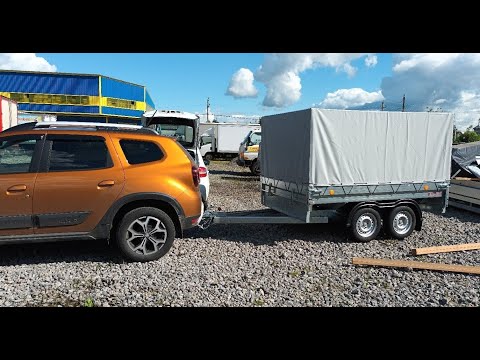 Видео: Мощный двухосный прицеп без категории "Е" , Трейлер  9294К2, 2.42x1.67 метра.