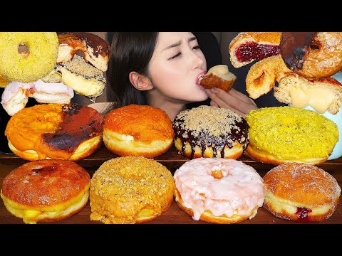 Видео: Жевательный ПОНЧИКИ с кремом АСМР Десерт 🍩 Арахисовое масло МукбангㅣDessert Donut Mukbang