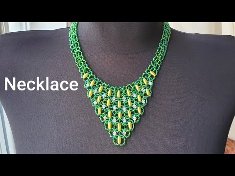 Видео: Beaded necklace/Necklace corner/Perl necklace/Diy necklace/Tutorial/Колье из бисера/Колье уголок