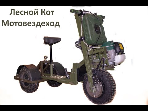 Видео: Лесной Кот - Мотвездеход. Трайк. Буксировщик прицепов для лодок