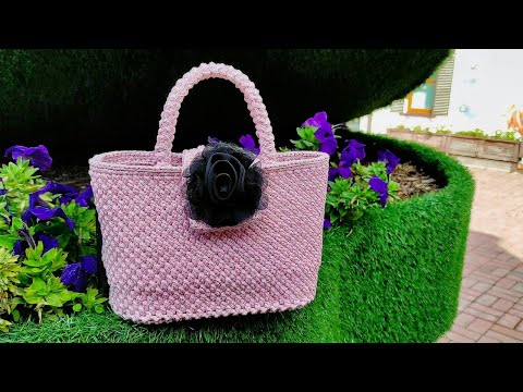 Видео: Мини Сумка из пряжи Macrame mini lurex Крючком  | Сrochet bag