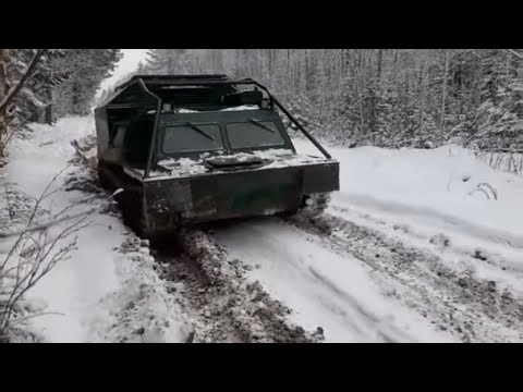 Видео: Машинист раздухарился едем в лес на Танке-вездеходе Газ73 гтму порвали гуску