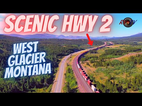 Видео: Уэст-Глейшер, Монтана — живописное шоссе США 2 — водопады