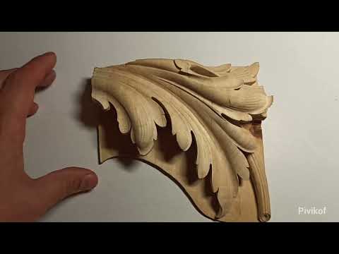 Видео: Wood carving of acanthus leaf in Neo-Renaissance style.Резьба по дереву акантовый лист.#woodcarving