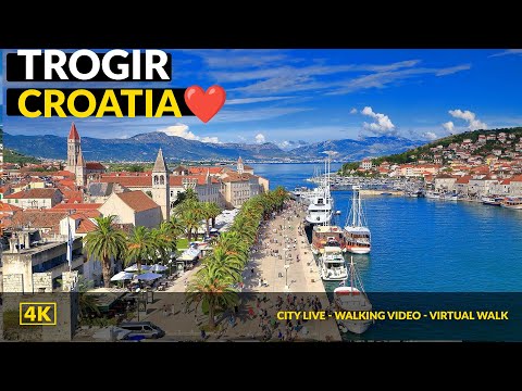 Видео: 4K Трогир Хорватия 2023❤️ Пешеходная экскурсия - Центр города - Старый город