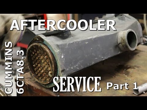 Видео: Обслуживание охладителя наддувочного воздуха для судового двигателя Cummins 6CTA8.3