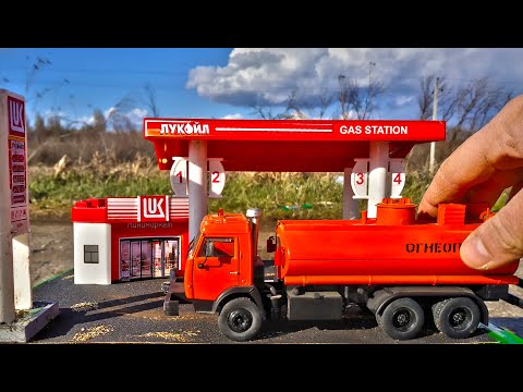 Видео: Масштабная заправка со светом Лукойл мини АЗС для моделек машинок! Тюнинг и доработка! Про машинки!