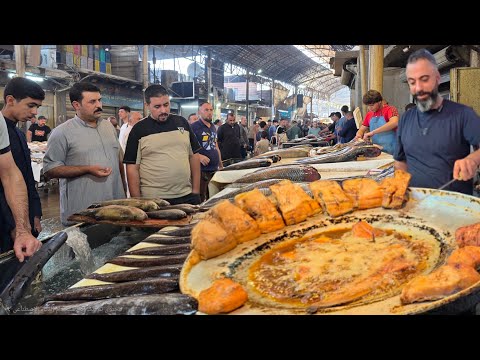 Видео: Уличная еда | Крупнейший рыбный рынок Ирака | Лучшая и самая дешевая улица с популярной едой