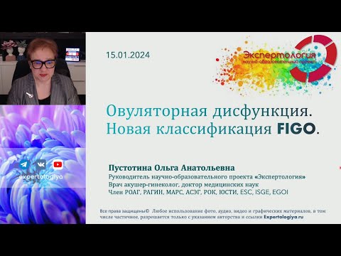 Видео: Овуляторная дисфункция  Новая классификация FIGO l Пустотина О. А.