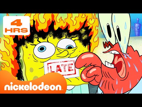 Видео: Губка Боб | 4 GODZINY SpongeBoba 🧽 | Nickelodeon Cyrillic