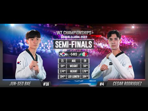 Видео: 103 M-54kg SF BAE Jun-seo KOR 🔵 vs 🔴 RODRIGUEZ Cesar MEX I Чемпионат Гвадалахары 2022 WT