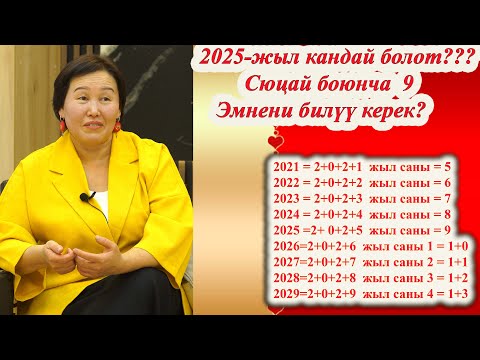 Видео: 2025 ЖЫЛ КАНДАЙ БОЛОТ? Жаңы 2025 ЖЫЛ ЭМНЕ БЕРЕТ? СЮЦАЙ БОЮНЧА 2025 ЖЫЛ ЭМНЕ БЕРЕТ? Өтө кызыктуу маек