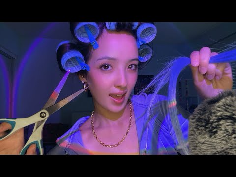 Видео: WLW | ASMR Популярная девчачья челка + приложение для блеска для губ (WLW asmr, многослойные звуки)