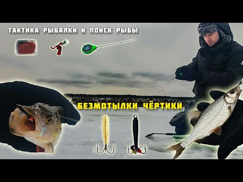 Видео: РЫБАЛКА НА БЕЗМОТЫЛКУ ЧЁРТИК! Ловля окуня плотвы на мормышку с мотылём Глухозимье поиск рыбы прикорм