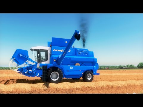 Видео: FS22 / Карта Кошмак #08 Уборка пшеницы СКИФ-250, 2xClaas Lexion 670, JD8530, JD790i, МТЗ-892/1221