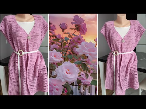Видео: 🌷Новый процесс  / МАСТЕР-КЛАСС на УЗОР / Летний, ажурный, лёгкий КАРДИГАН спицами 😍✨👍