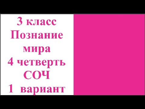Видео: 3 класс Познание мира 4 четверть СОЧ 1 вариант