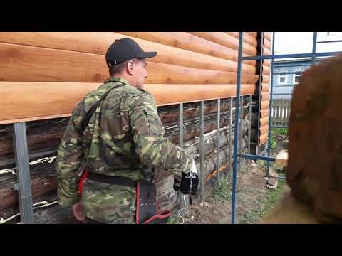 Видео: Монтаж сайдинга ( бревно ) в одного