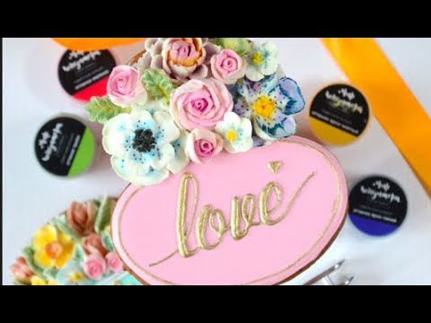 Видео: Цветы из айсинга часть 2, пряник с цветами, пряник на 8 марта