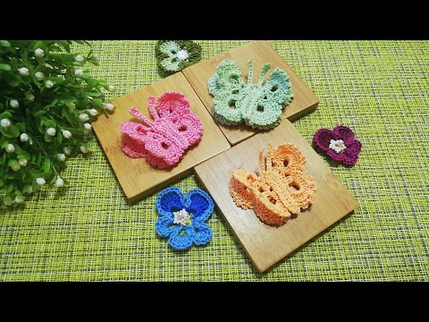 Видео: Красивая бабочка связанная крючком. Подробный мастер-класс.