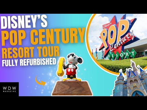 Видео: Тур по курорту Disney's Pop Century Resort — полностью отреставрирован