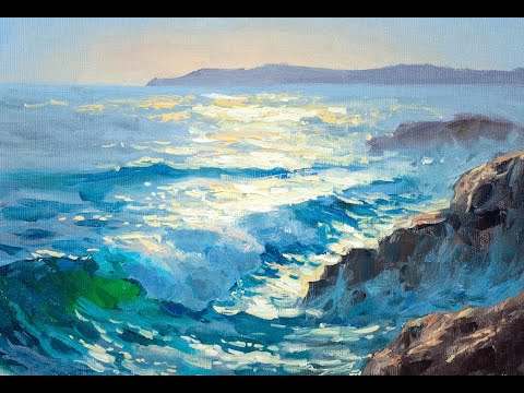 Видео: Сияющее море маслом. Мастер-класс по живописи.