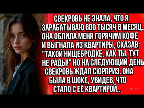 Видео: Свекровь не знала, что я зарабатываю 600 тысяч в месяц. Она облила меня горячим кофе и выгнала...