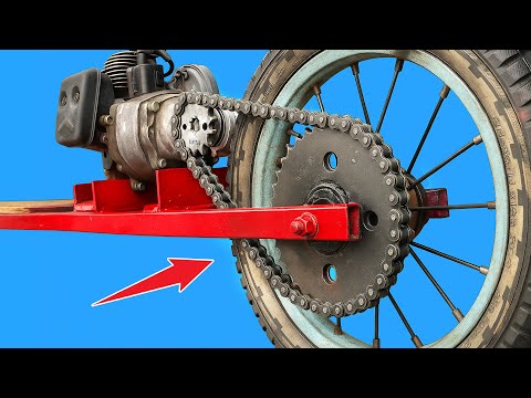 Видео: Самая безумная идея сварщика! Превратите велосипед в самодельный скутер из металлолома.