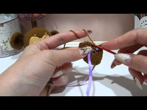Видео: ♥♥♥ Обезьянка- вяжем УШКИ ♥♥♥