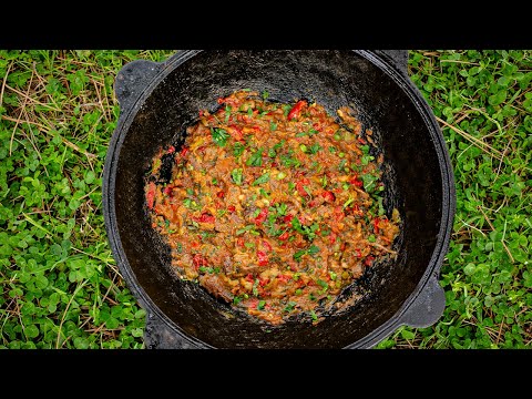 Видео: Аджапсандали в казане на костре (აჯაფსანდალი). У вас точно попросят добавки!