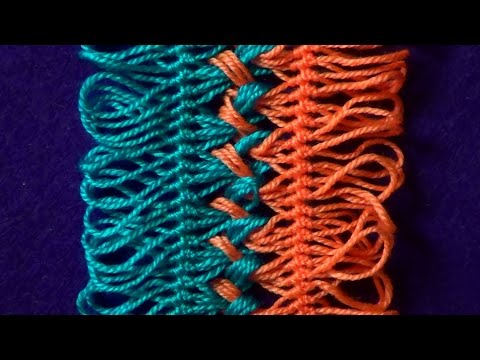 Видео: Вязание на вилке. Соединение лент