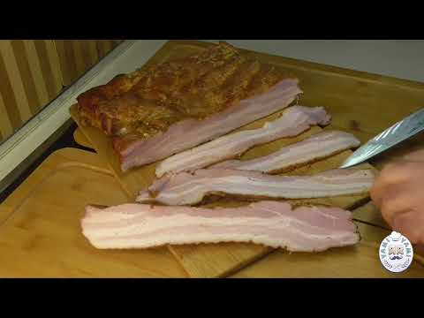 Видео: 170 # Запеченный бекон - Бездымный горячий или холодный, как колбаса - Очень вкусно - Sub - Yami Yam