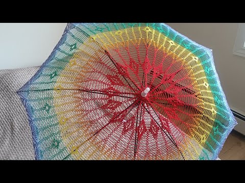 Видео: Ажурный зонтик ИРИДА ч.8 Готовая работа   #umbrella #crochet #ажурныйзонт