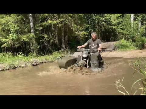 Видео: Урал или Днепр МТ-16 МВ-650 Привод на коляску бездорожье