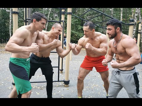 Видео: Подтягивания в "лесенку": битва шестерых чемпионов