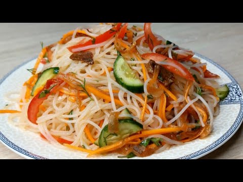 Видео: Салат который понравится всем! Фунчозапо-корейски с овощами!Быстрый иПростой Рецепт