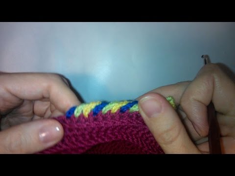 Видео: Многоцветная обвязка края крючком Crochet multycolor border hats