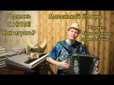 Видео: Как научиться играть на гармони с нуля Маленькой ёлочке? Лучший способ от Саши Бери гармонь и играй!