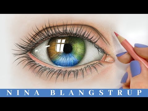 Видео: Как нарисовать реалистичный глаз цветными карандашами