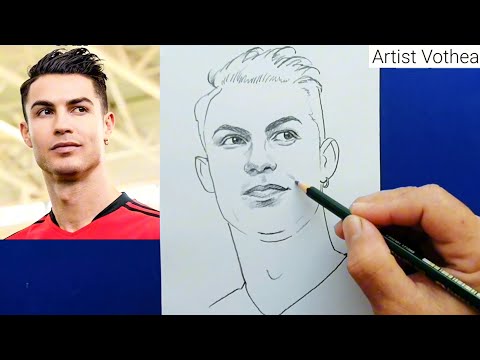 Видео: Рисуем реалистичное лицо Криштиану Роналду #ronaldo