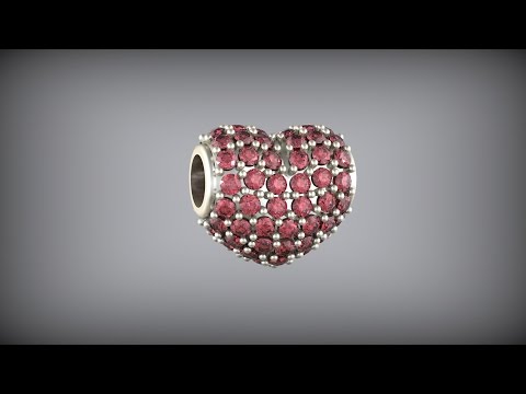Видео: Бусина-Сердце с камнями в 3D. Bead Heart with Gems Rhinoceros Tutorial. #SantaYork