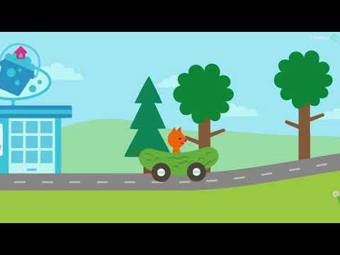 Видео: Мультик игра Sago Mini Road Trip - Travel by car the cucumber - Путешествуем на машине огурце.