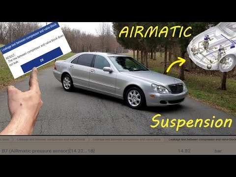 Видео: W220 Mercedes S-класса. Блок клапанов подвески AIRMATIC. Диагностика. Снятие компрессора. Тесты д...