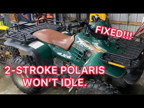 Видео: Старый двухтактный Polaris не работает на холостом ходу. Починить!!!