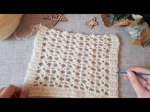 Видео: Вяжем простой, ажурный узор крючком. (N 56)