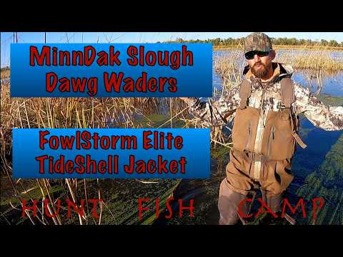 Видео: Полный тест и обзор вейдерсов TIDEWE MinnDak Slough Dawg и куртки FowlStorm TideShell!