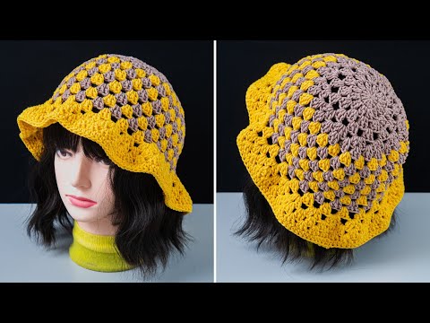 Видео: Простая вязаная крючком шляпа-ведро Miarti🧶