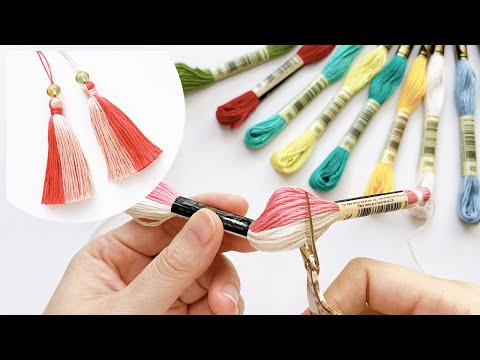 Видео: Как сделать кисточки | DIY 2 Color Tassel Making - Embroidery Thread