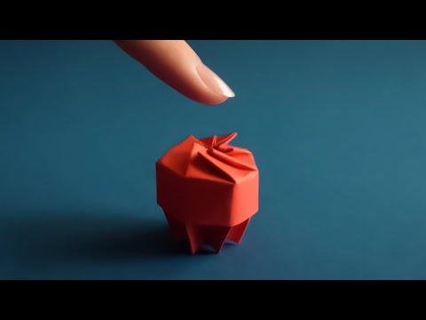 Видео: Красная кнопка оригами 🔴 Игрушка из бумаги без клея 🔴 Red Button Origami Fidget Toy
