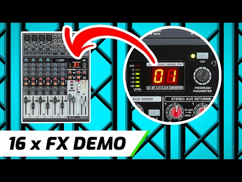 Видео: Демонстрация аудиоэффектов Behringer Xenyx Q1204USB — тест всех 16 эффектов